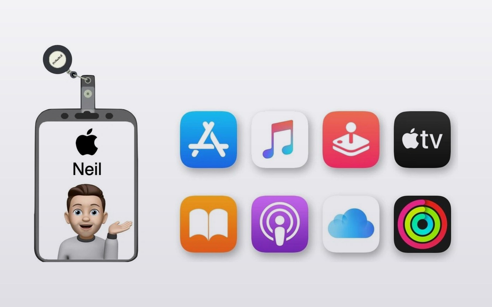 Neil’s Apple ID badge alongside the Apple services he was responsible for in Southern Europe